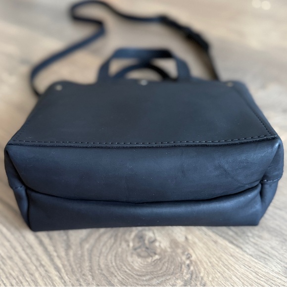 Portland Leather Black MINI CROSSBODY TOTE - Picture 6 of 11